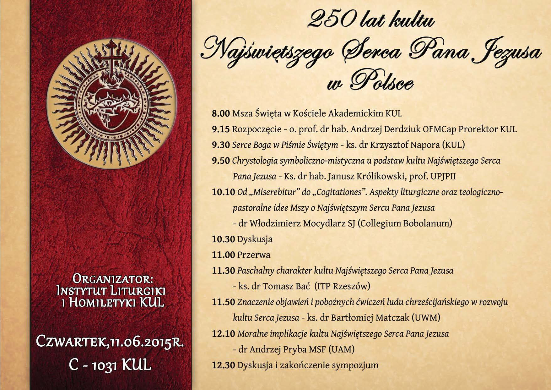 2015-06-11 Sympozjum naukowe 250 lat kultu Najświętszego Serca Pana Jezusa w Polsce