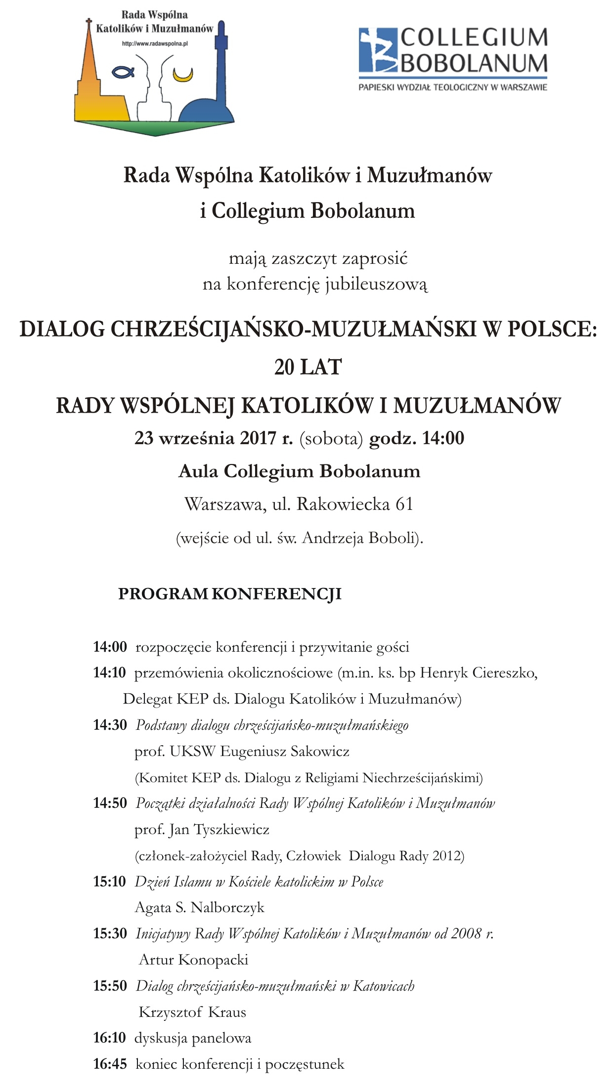 Konferencja jubileuszowa Rady Wspólnej Katolików i Muzułmanów